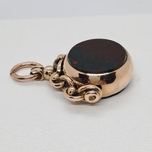 Load image into Gallery viewer, Antique 9ct Gold Bloodstone Swivel Fob Pendant.

