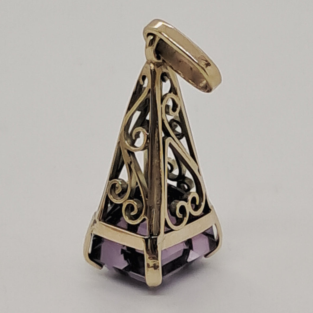 Vintage 9ct Gold Amethyst Fob