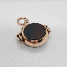 Load image into Gallery viewer, Antique 9ct Gold Bloodstone Swivel Fob Pendant.
