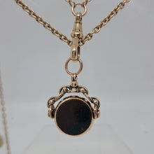 Load image into Gallery viewer, Antique 9ct Gold Bloodstone Swivel Fob Pendant.
