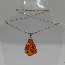 Load image into Gallery viewer, Sterling Silver Large Amber Pendant
