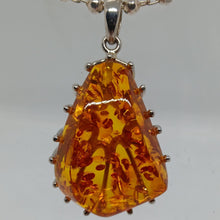 Load image into Gallery viewer, Sterling Silver Large Amber Pendant
