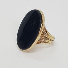 Load image into Gallery viewer, Vintage 9ct Gold Black Onyx Uni-Sex Ring
