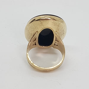 Vintage 9ct Gold Black Onyx Uni-Sex Ring