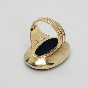 Vintage 9ct Gold Black Onyx Uni-Sex Ring