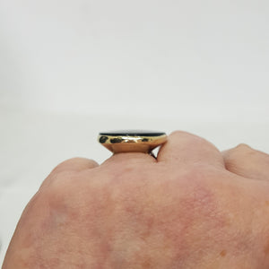 Vintage 9ct Gold Black Onyx Uni-Sex Ring