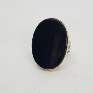 Vintage 9ct Gold Black Onyx Uni-Sex Ring