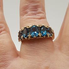Load image into Gallery viewer, Vintage 9ct Gold Blue Topaz Ring

