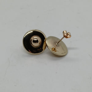 Vintage 9ct Gold Button Stud Earrings