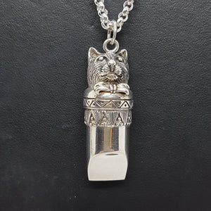 Sterling Silver Cat Whistle Pendant