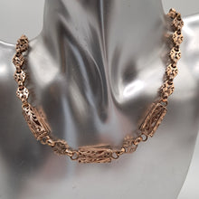 Load image into Gallery viewer, Antique 9ct Gold Fancy Link Rose Gold Victorian Necklace
