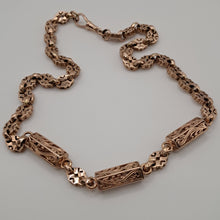 Load image into Gallery viewer, Antique 9ct Gold Fancy Link Rose Gold Victorian Necklace
