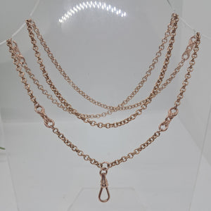 9ct Rose Gold Long Fancy Belcher Chain