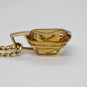 Vintage 9ct Gold Citrine Pendant