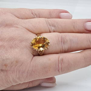 9ct Gold Citrine Dress Ring