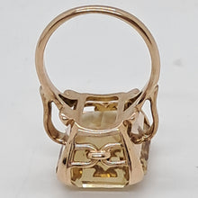 Load image into Gallery viewer, 9ct Gold Emerald Cut Citrine dress Ring

