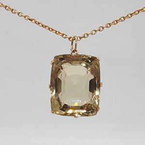 9ct Gold Large Citrine Pendant