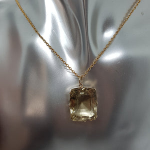 9ct Gold Large Citrine Pendant