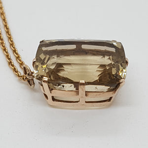 9ct Gold Large Citrine Pendant