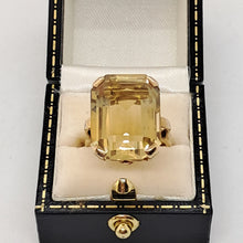 Load image into Gallery viewer, 9ct Gold Emerald Cut Citrine dress Ring
