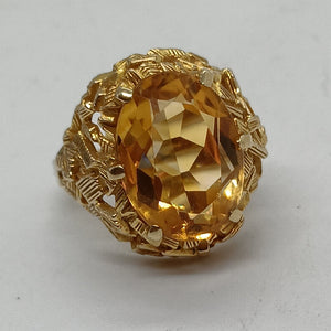 Vintage 9ct Gold Citrine Cocktail Ring