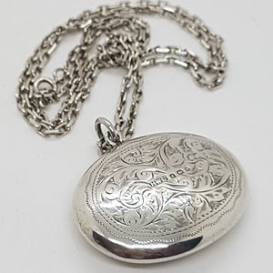 Antique Compact Locket and Chain Pendant