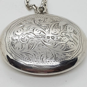 Antique Compact Locket and Chain Pendant