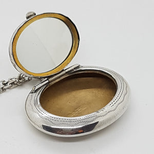 Antique Compact Locket and Chain Pendant