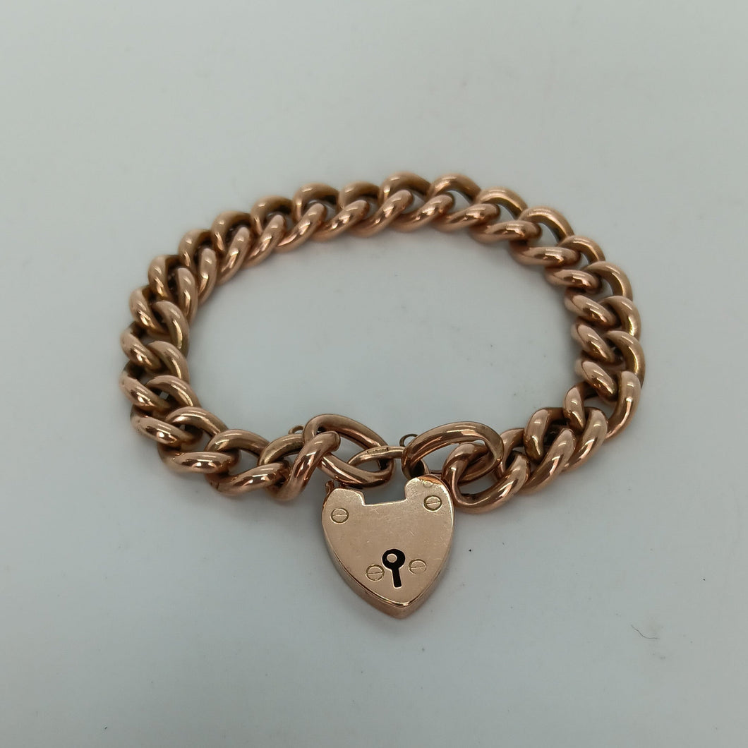 Antique 9ct Gold Curb Link Bracelet