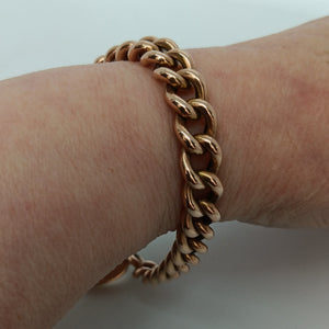 Antique 9ct Gold Curb Link Bracelet