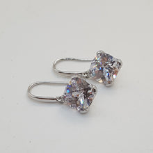 Load image into Gallery viewer, Sterling Silver White CZ Drop Earrings
