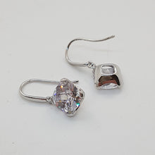 Load image into Gallery viewer, Sterling Silver White CZ Drop Earrings
