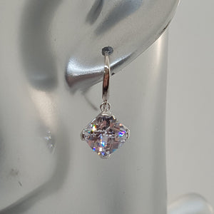 Sterling Silver White CZ Drop Earrings