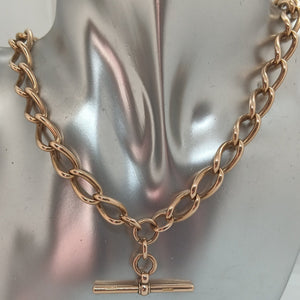 Antique 9ct Gold Fancy Link Double Albert Necklace