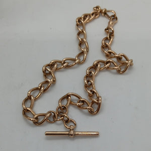 Antique 9ct Gold Fancy Link Double Albert Necklace