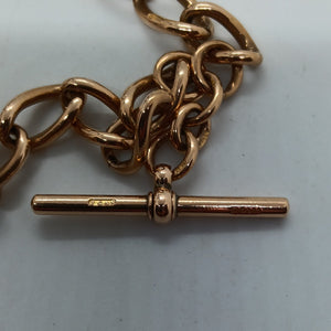 Antique 9ct Gold Fancy Link Double Albert Necklace