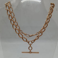 Load image into Gallery viewer, Antique 9ct Gold Fancy Link Double Albert Necklace
