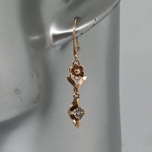 Load image into Gallery viewer, Vintage 9ct Gold Diamond Drop Earrings
