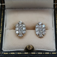 Load image into Gallery viewer, 9ct Gold Diamond Cluster Earrings
