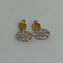 Load image into Gallery viewer, 9ct Gold Diamond Cluster Earrings
