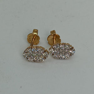 9ct Gold Diamond Cluster Earrings