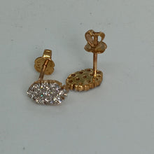 Load image into Gallery viewer, 9ct Gold Diamond Cluster Earrings
