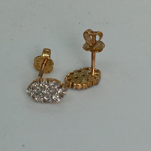 9ct Gold Diamond Cluster Earrings