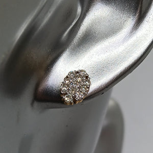 9ct Gold Diamond Cluster Earrings