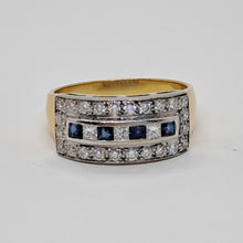 Load image into Gallery viewer, 18ct Gold Diamond and Sapphire Ring
