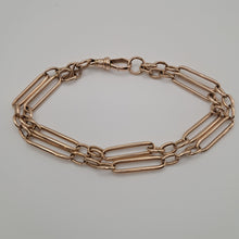 Load image into Gallery viewer, Antique 9ct Rose Gold Double Long Link Bracelet
