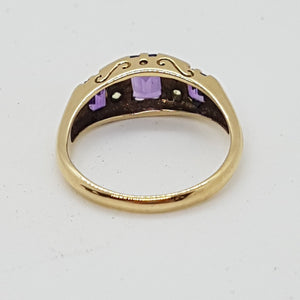 9ct Gold Amethyst and Peridot Ring