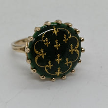 Load image into Gallery viewer, Vintage 9ct Gold Enamel Cocktail Ring
