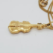 Load image into Gallery viewer, Vintage pct Gold Fiddle Pendant and Chain
