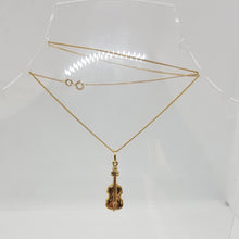 Load image into Gallery viewer, Vintage pct Gold Fiddle Pendant and Chain
